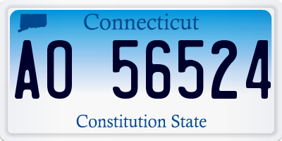 CT license plate AO56524