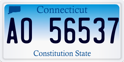CT license plate AO56537