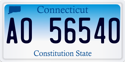 CT license plate AO56540