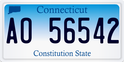 CT license plate AO56542