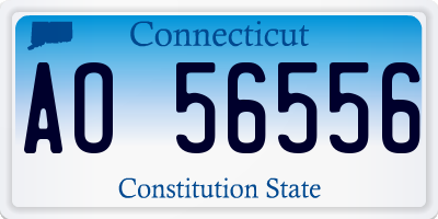 CT license plate AO56556