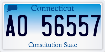 CT license plate AO56557