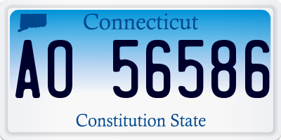 CT license plate AO56586