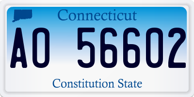 CT license plate AO56602