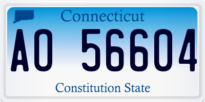 CT license plate AO56604