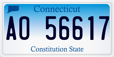 CT license plate AO56617