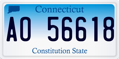CT license plate AO56618