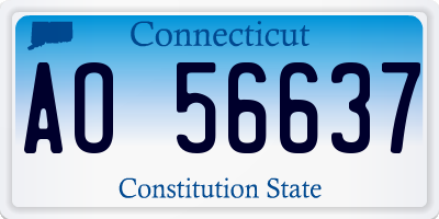 CT license plate AO56637
