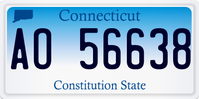 CT license plate AO56638