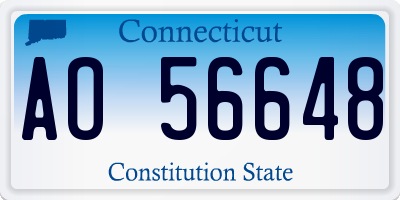 CT license plate AO56648