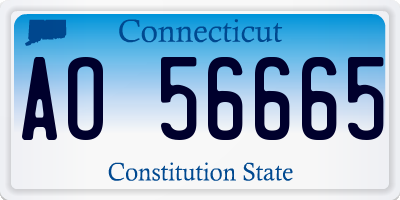 CT license plate AO56665
