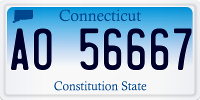CT license plate AO56667