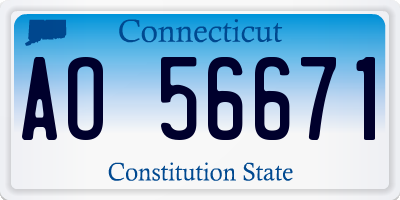 CT license plate AO56671