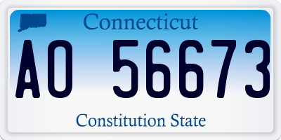 CT license plate AO56673