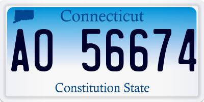 CT license plate AO56674