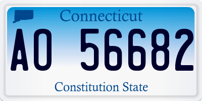 CT license plate AO56682