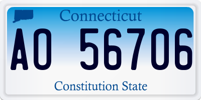 CT license plate AO56706