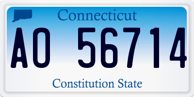 CT license plate AO56714
