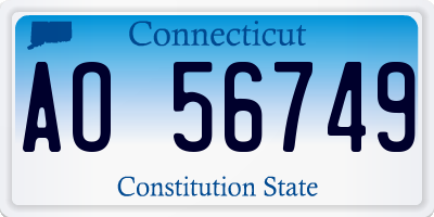 CT license plate AO56749