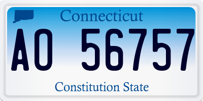 CT license plate AO56757