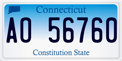 CT license plate AO56760