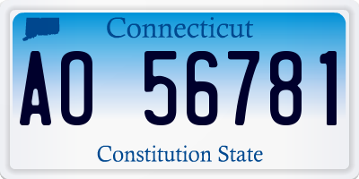 CT license plate AO56781