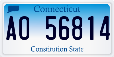CT license plate AO56814
