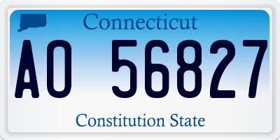 CT license plate AO56827