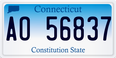 CT license plate AO56837