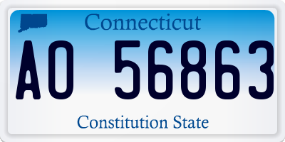 CT license plate AO56863