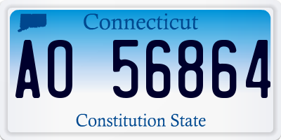 CT license plate AO56864