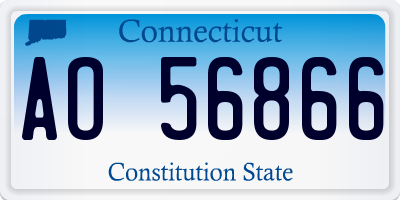 CT license plate AO56866