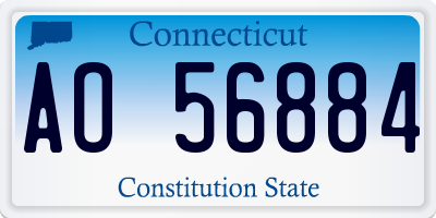 CT license plate AO56884