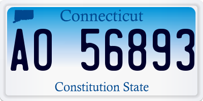 CT license plate AO56893