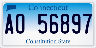 CT license plate AO56897