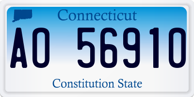 CT license plate AO56910