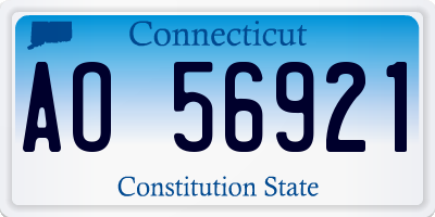 CT license plate AO56921