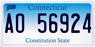 CT license plate AO56924