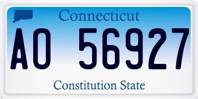 CT license plate AO56927