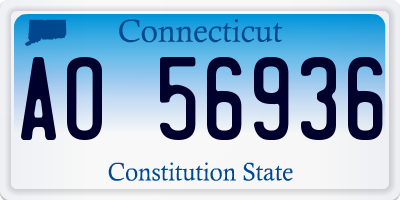 CT license plate AO56936