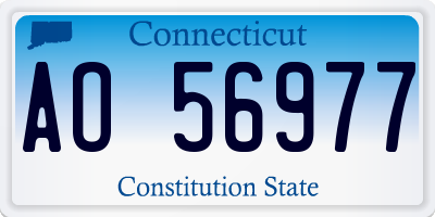 CT license plate AO56977