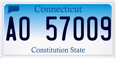 CT license plate AO57009