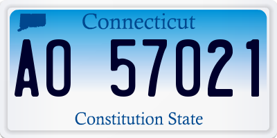 CT license plate AO57021