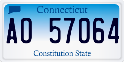 CT license plate AO57064