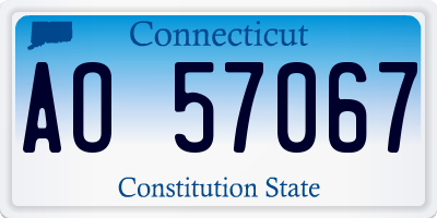 CT license plate AO57067