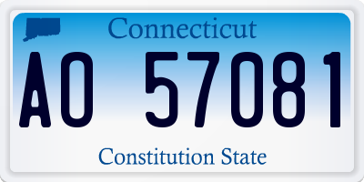 CT license plate AO57081