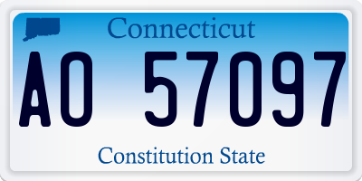 CT license plate AO57097