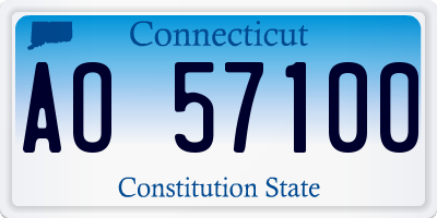 CT license plate AO57100
