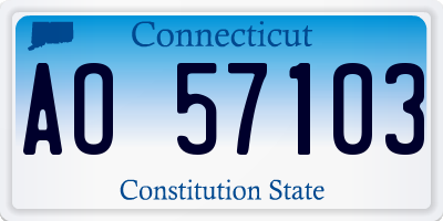 CT license plate AO57103
