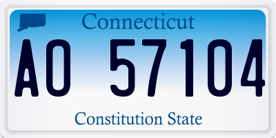 CT license plate AO57104